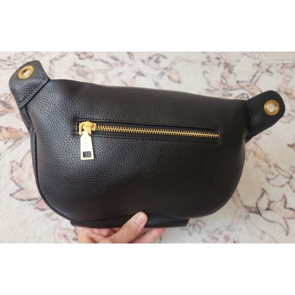 ITAMOOD Black Leather & Gold Chest Crossbody Bag NWOT - Picture 2 of 7